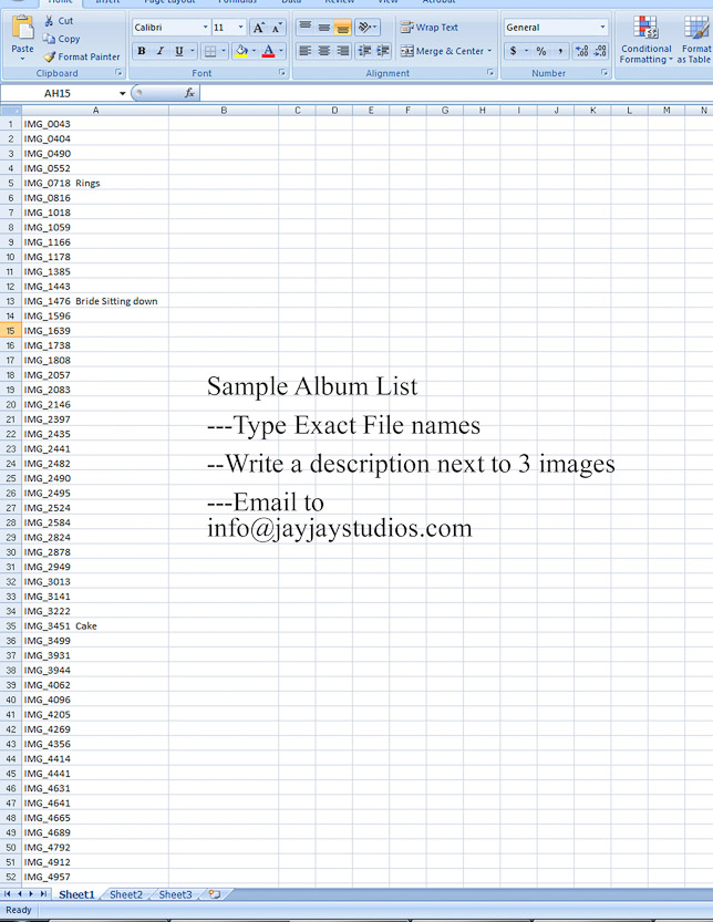 Sample Album List